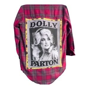 Dolly Parton Refashioned Plaid | Sunflower Patchwork | Size S/M |